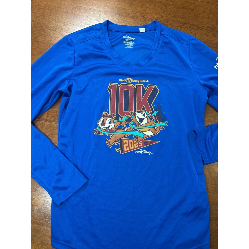runDisney Shirt Womens Small Blue 2025 Walt Disney World 10K Long Sleeve